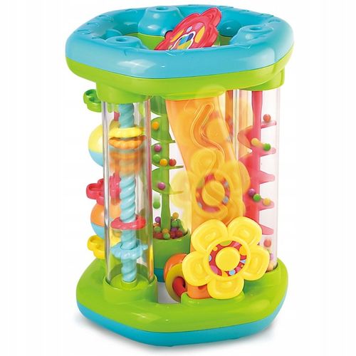 Dumel ROLER zabawka do NAUKI raczkowania RUCHOME ELEMENTY 6m + GRZECHOTKA na Arena.pl