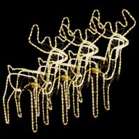 Renifery z ruchomymi głowami i ciepłym białym LED, 3 szt.