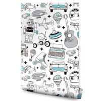 Tapeta Dla Dzieci ZABAWKI w Stylu Vintage Dekor