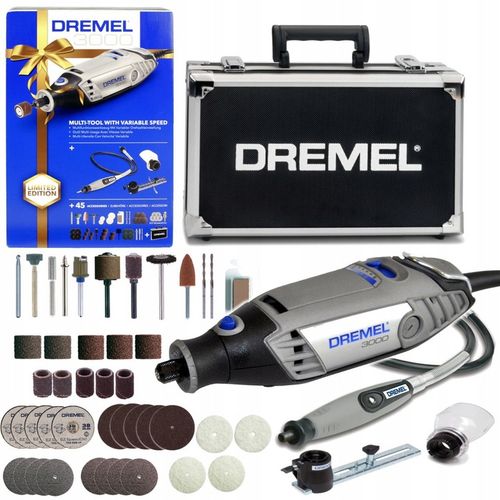 DREMEL 3000 + 45 akcesoriów + 3 przystawki + WALIZKA na Arena.pl