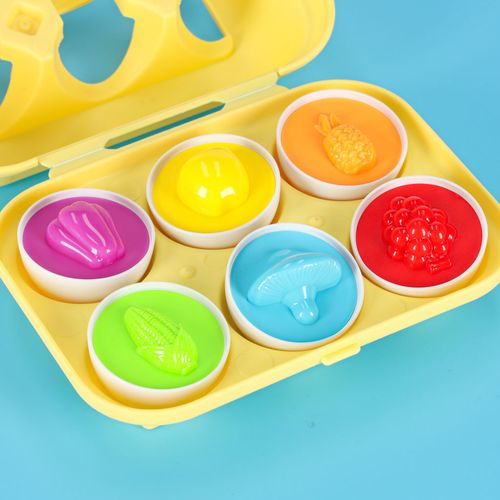 Układanka Edukacyjna Sorter Dopasuj Kształty Jajka Montessori Owoce Warzywa na Arena.pl