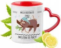Dla Amelii Kubek Czerwony Z Uszkiem W Kształcie Serca Na Prezent
