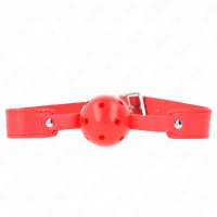 kink red oddychająca kula gag 4,5 cm - pasek 65x2,5 cm, regulowany