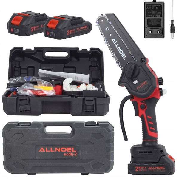 PIŁA ŁAŃCUCHOWA AKUMULATOROWA 21V PILARKA 6" 2x AKUMULATOR WALIZKA ZESTAW zdjęcie 10