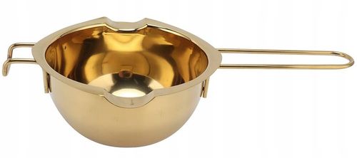 TYGIELEK MISKA do topienia CZEKOLADY masła wosku stalowy RONDELEK ZŁOTY na Arena.pl