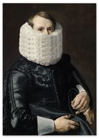 Plakat portret mężczyzny w gorsecie 30x40 cm w czarnej ramie