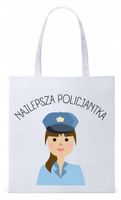 Dla Policjanta Policjantki Torba Eco Biała Shopper Z Nadrukiem Ze Zdjęciem