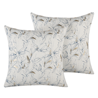 Zestaw 2 poduszek dekoracyjnych w kwiaty 45 x 45 cm beżowy ARBOR