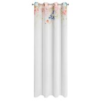 Elegancka zasłona na przelotkach ARLENA z nadrukiem 135X250 biała w kwiaty