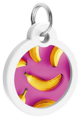 Collar Waudog Smart Id Zawieszka Z Qr-Paszportem Okrągła 3Cm Banany Na Różu na Arena.pl