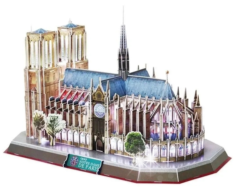 Puzzle 3D Notre Dame Cubic Fun LED Prezent zdjęcie 1