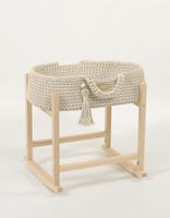 Kosz Mojżesza BOHO bawełniany nosidełko dla lalek z drewnianą kołyską