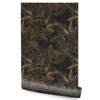 Tapeta Do Sypialni LIŚCIE Egzotyczne Monstera Natura Rośliny Line-art