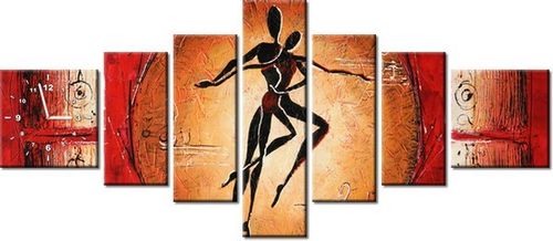 70CM 160CM ZEGAR 7 ELEME AFRYKAŃSKI TANIEC DRUK OBRAZ na Arena.pl