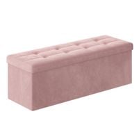 Pufa różowa pastelowa prostokątna 110x38x38 cm organizer welur