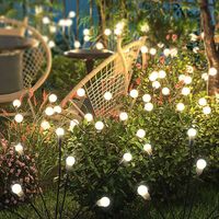 Dekoracja solarna do ogrodu, wbijana 40 diod LED, 76 cm, 3szt.