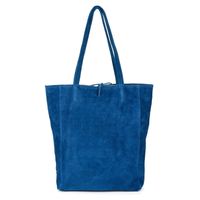 VERA PELLE torebka zamszowa shopper z rzemykami na ramię V462 c.jeansowa