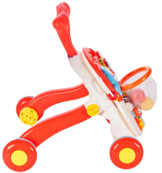 Chodzik Pchacz Stolik Edukacyjny Panel Koszyk 5W1 - Czerwony zdjęcie 8