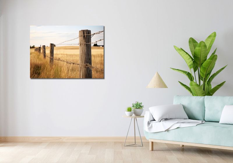 Obraz 100x70cm Płot na Polu zdjęcie 2