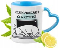 Kotki Kotek Kot Kubek Błękitny Z Uszkiem W Kształcie Serca Na Prezent