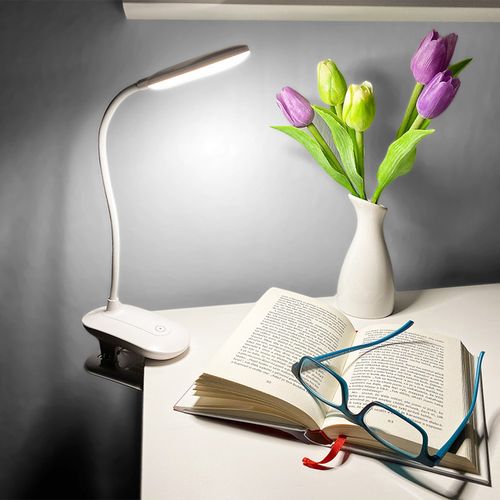 Lampka akumulatorowa LED z klipsem biurkowa nocna na Arena.pl