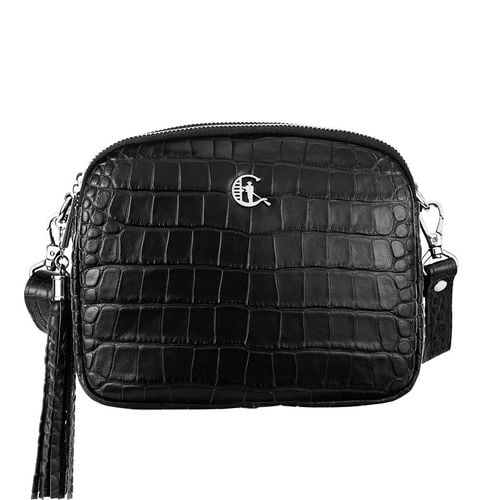 Mała i klasyczna torebka Canaletto ze skóry o wzorze krokodyla i ozdobnym frędzlem TD835s121 na Arena.pl