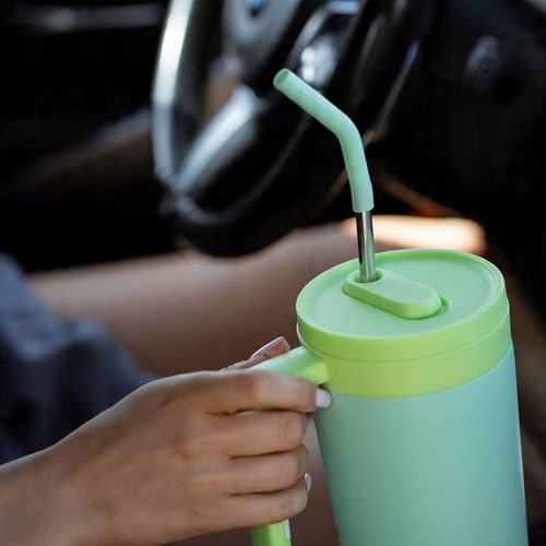 Duży Kubek Termiczny ze słomką i uchwytem OMI Tumbler 1200 ml - Sky na Arena.pl