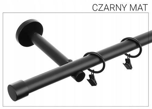 Karnisz METALOWY pojedynczy fi19 mm LOFT - 140cm Czarny mat na Arena.pl