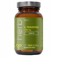 HERB L-TEANINA 200mg 100vcaps THEANINE UMYSŁ SPOKÓJ STRES ODPRĘŻENIE