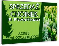 TABLICZKA REKLAMOWA szyld z dibondu nadruk 40x30 cm sprzedaż choinek