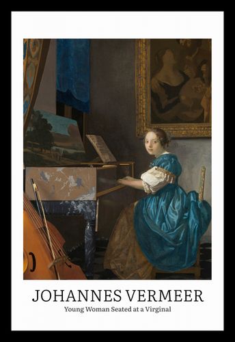 Plakat 20x30cm Design Seated at a Virginal, Vermeer Vintage do Salonu na Arena.pl