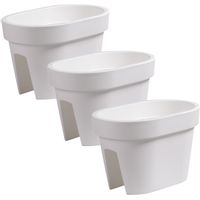 Komplet 3 sztuk skrzynek doniczek poręcz balustrada 39,5 cm x 27 cm Biały
