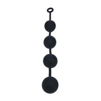 Silicone Round Anal Balls - Xxl - 60Mm - Black