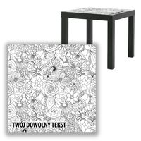 BLAT SZKLANY IKEA LACK Grafika z kwiatami z Twoim napisem 55x55cm 014b