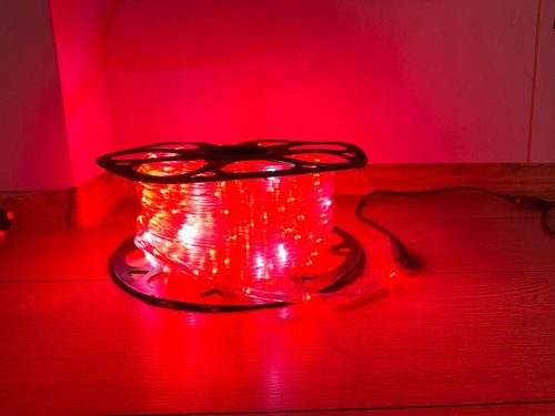 Wąż Świetlny LED Flash Czerwony + Biały Zimny 50m IP44 Okrągły Zewnętrzny na Arena.pl