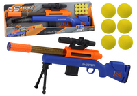 Duży Karabin Na Miękkie Kulki Stojak Teleskop Niebieski