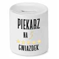 Skarbonka Dla Piekarza Na Pięć Gwiazdek Prezent Z Nadrukiem Ze Zdjęciem