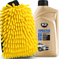 K2 SZAMPON Z WOSKIEM DO MYCIA SAMOCHODU AUTA LAKIERU RĘKAWICA Z MIKROFIBRY