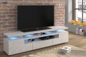 Szafka RTV EVA 180 cm biały połysk + LED