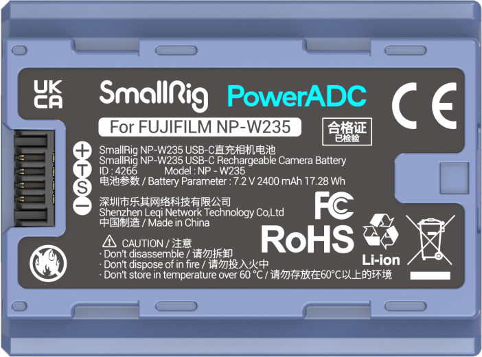 Smallrig 4266 - akumulator USB-C do Fujifilm NP-W235 zdjęcie 7