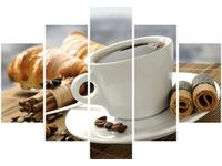 105CM 150CM OBRAZ 5 ELEM ROMANTYCZNE ŚNIADANIE DRUK