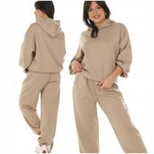 Moda Fresca F812 Wygodny Komplet Dresowy z KAPTUREM, MASEŁKO