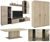 Meblościanka Komoda Szafa Ława zestaw meble do salonu i pokoju Sonoma