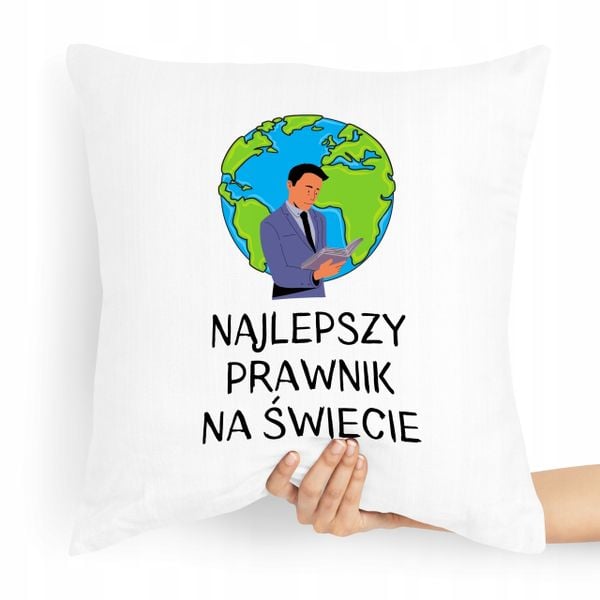 Poduszka Prezent Dla Prawnika Najlepszy Prawnik Z Nadrukiem Ze Zdjęciem zdjęcie 1