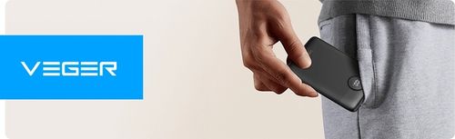 Powerbank VEGER C11 10000 mAh wbudowane kable Lightning USB C mały lekki na Arena.pl