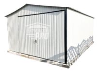 Garaż blaszany 4x6 Brama uchylna Biały - wolnostojący GP82