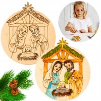 Piękna bombka szopka Boże Narodzenie do malowania mazakami lub farbami