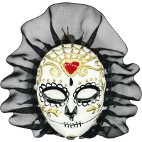 Bombka choinkowa szklana: Szklana maska karnawałowa: Dia de los Muertos