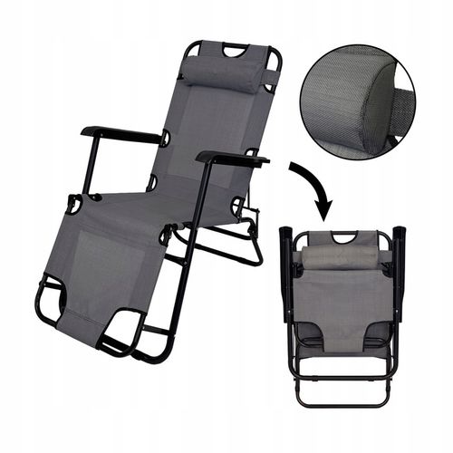 ROZKŁADANY LEŻAK ŁÓŻKO POLOWE TURYSTYCZNE SKŁADANE RIVIERA II JASNY SZARY na Arena.pl