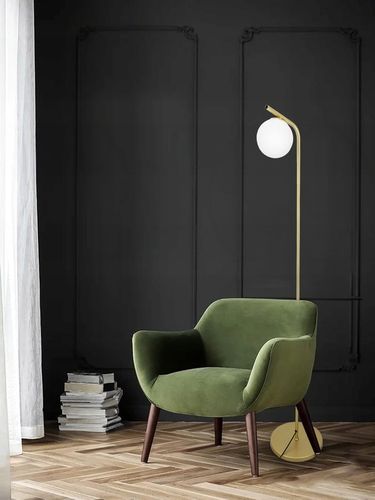 Złota Lampa Stojąca Podłogowa Lampka LED 1X E27 Kula Do Czytania na Arena.pl